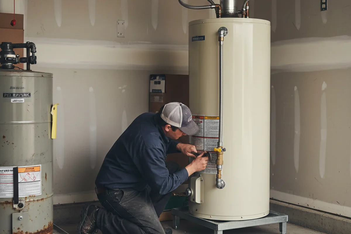 Water heater and shutoff valve replacement in North Wales